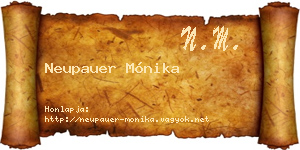 Neupauer Mónika névjegykártya